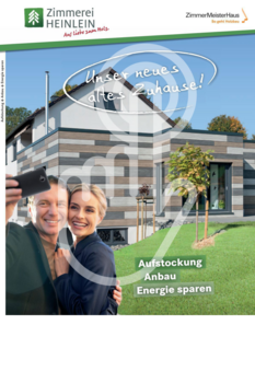 Broschüre Zimmerei Heinlein – Aufstockung und Energie sparen mit Holzbau